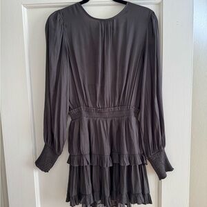 Modern Citizen Gray Bishop Sleeve Cocktail Dress